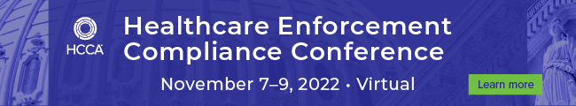 HCCA: Healthcare Enforcement Compliance Conference | November 7-9 | Virtual